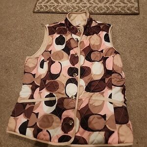 Coach Brown and Pink Patterned Vest M